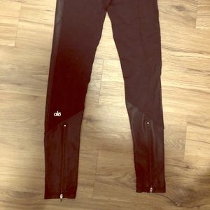 Alo leggings with leather panels.